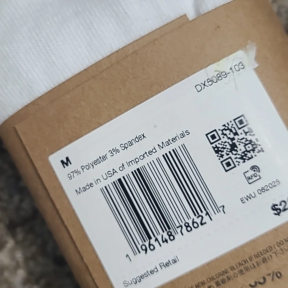 Nike White Crew Socks with Black Swoosh and Stripes - 3 Pack